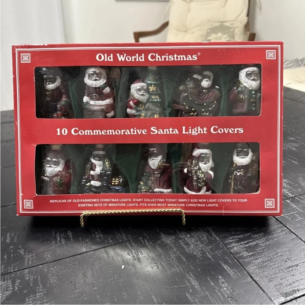 Vintage Old World Christmas Decor Santa Light Up Covers Lot Of 10 St Nick Lights